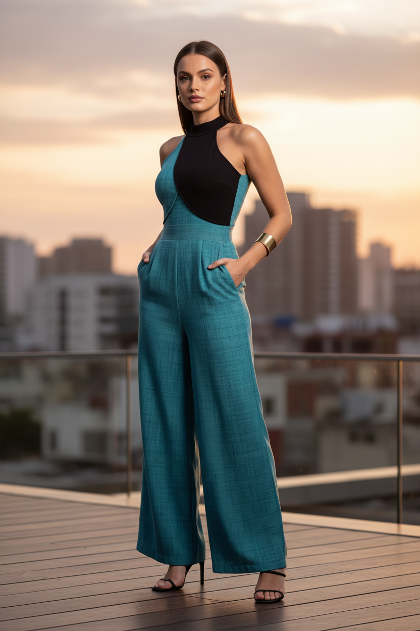 Stylish Colorblock Casual Jumpsuit for Women | Comfortable Fit & Versa by Jamota One-Pieces Jumpsuits