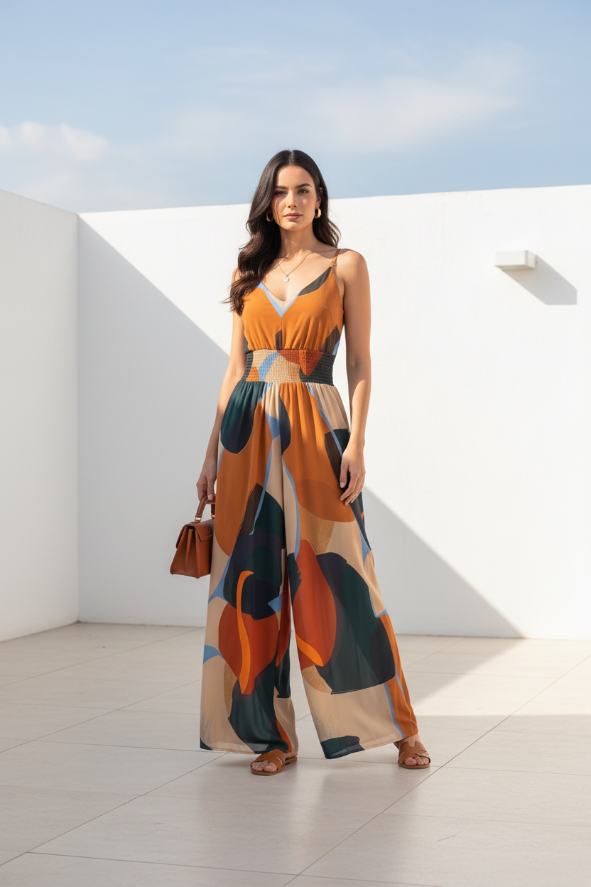 Riviera Backless Wide-Leg Jumpsuit with Pockets - Jamota
