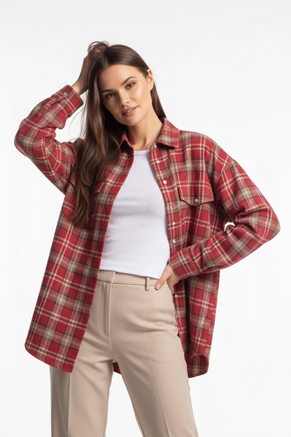 Stylish Relaxed Flannel Overshirt | Soft Fabric & Versatile Design by Jamota Overshirts Overshirts