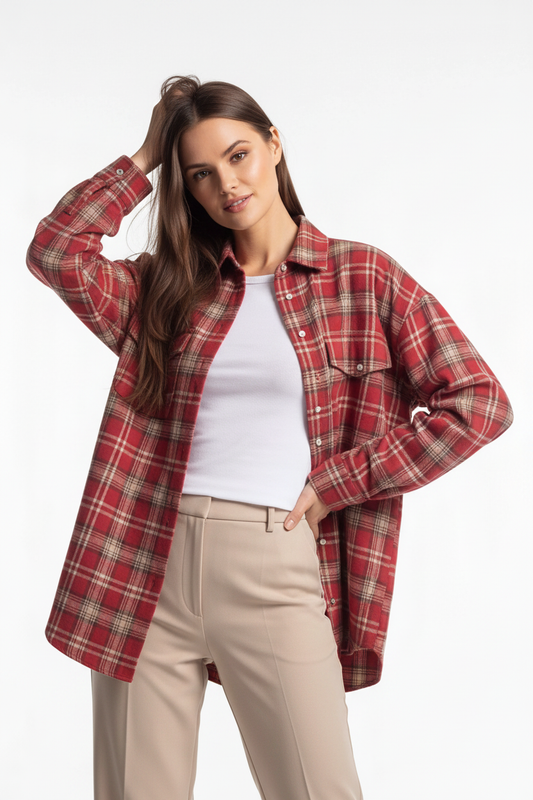 Stylish Relaxed Flannel Overshirt | Soft Fabric & Versatile Design by Jamota Overshirts Overshirts