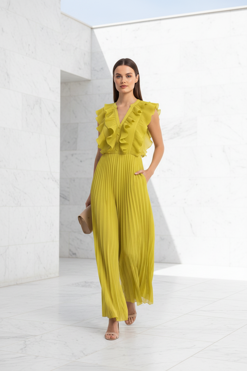 Lightweight Wide-Leg Jumpsuit with Pockets by Jamota One-Pieces Jumpsuits