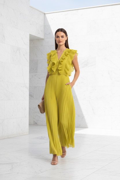 Lightweight Wide-Leg Jumpsuit with Pockets by Jamota One-Pieces Jumpsuits