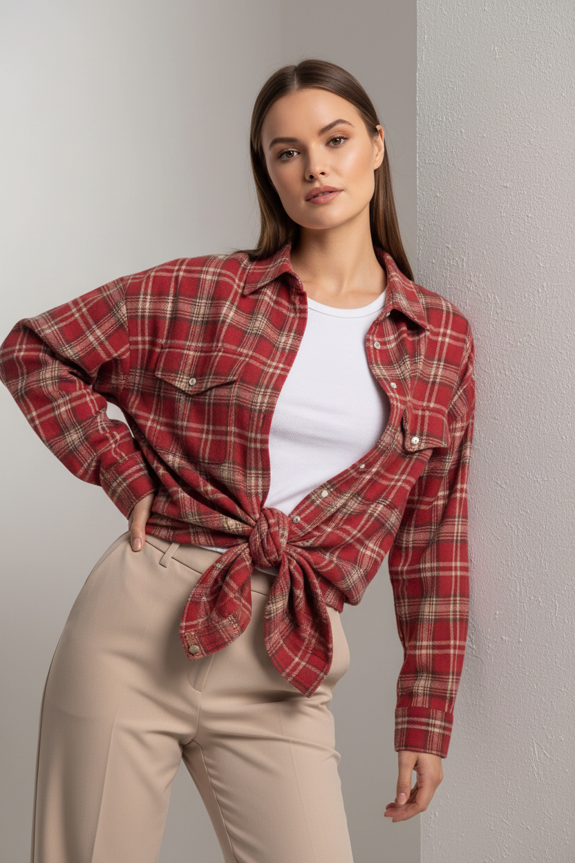 Stylish Relaxed Flannel Overshirt | Soft Fabric & Versatile Design by Jamota Overshirts Overshirts