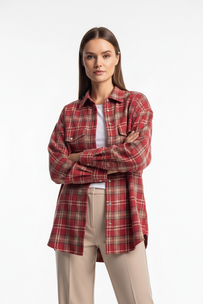 Stylish Relaxed Flannel Overshirt | Soft Fabric & Versatile Design by Jamota Overshirts Overshirts