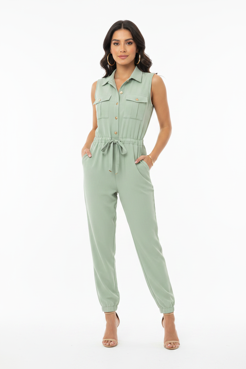 Stylish Comfortable Women's Jumpsuit with Pockets & Adjustable Straps by Jamota One-Pieces Women's Jumpsuits & Rompers
