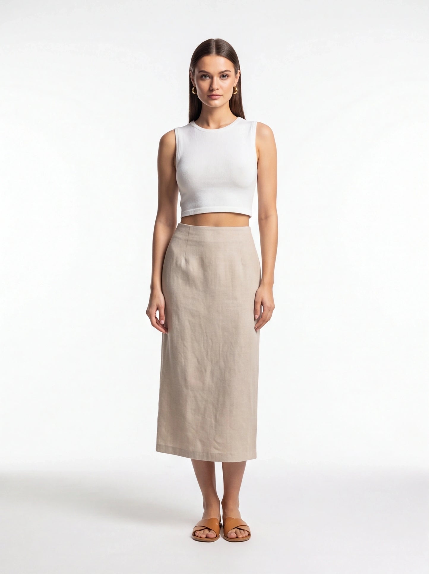 Stylish White Sleeveless Crop Top with Soft Fabric and Tailored Fit by Jamota T-Shirts T-Shirts
