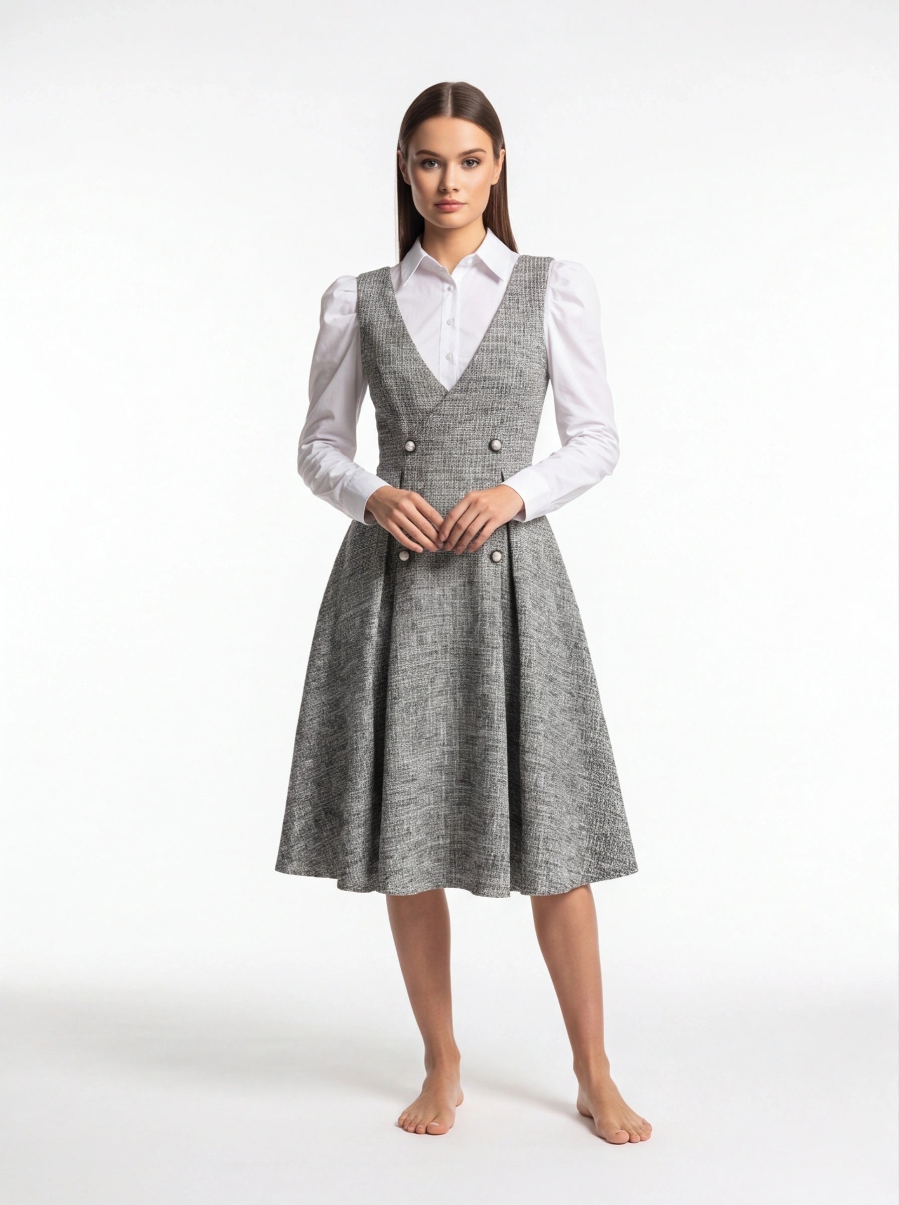 Elegant A-Line Cocktail Dress with Lace Accents and Sleeveless Design by Jamota Dresses Dresses