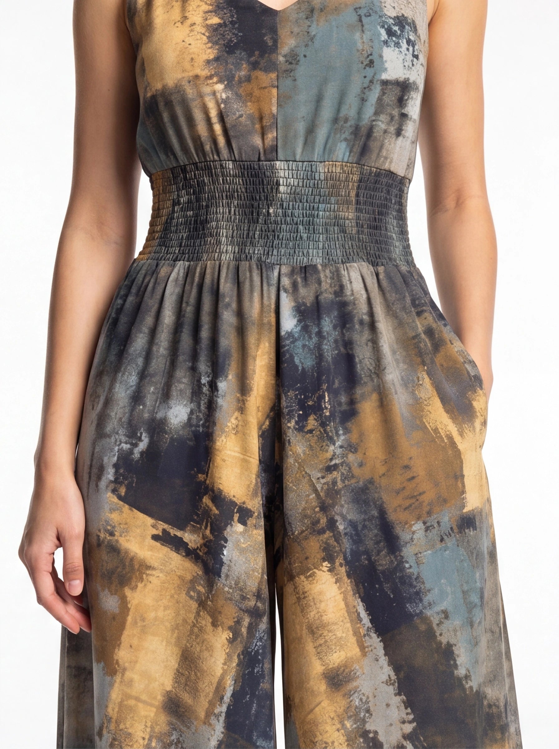Stylish Wide-Leg Jumpsuit with Pockets and Adjustable Straps by Jamota One-Pieces Women's Jumpsuits