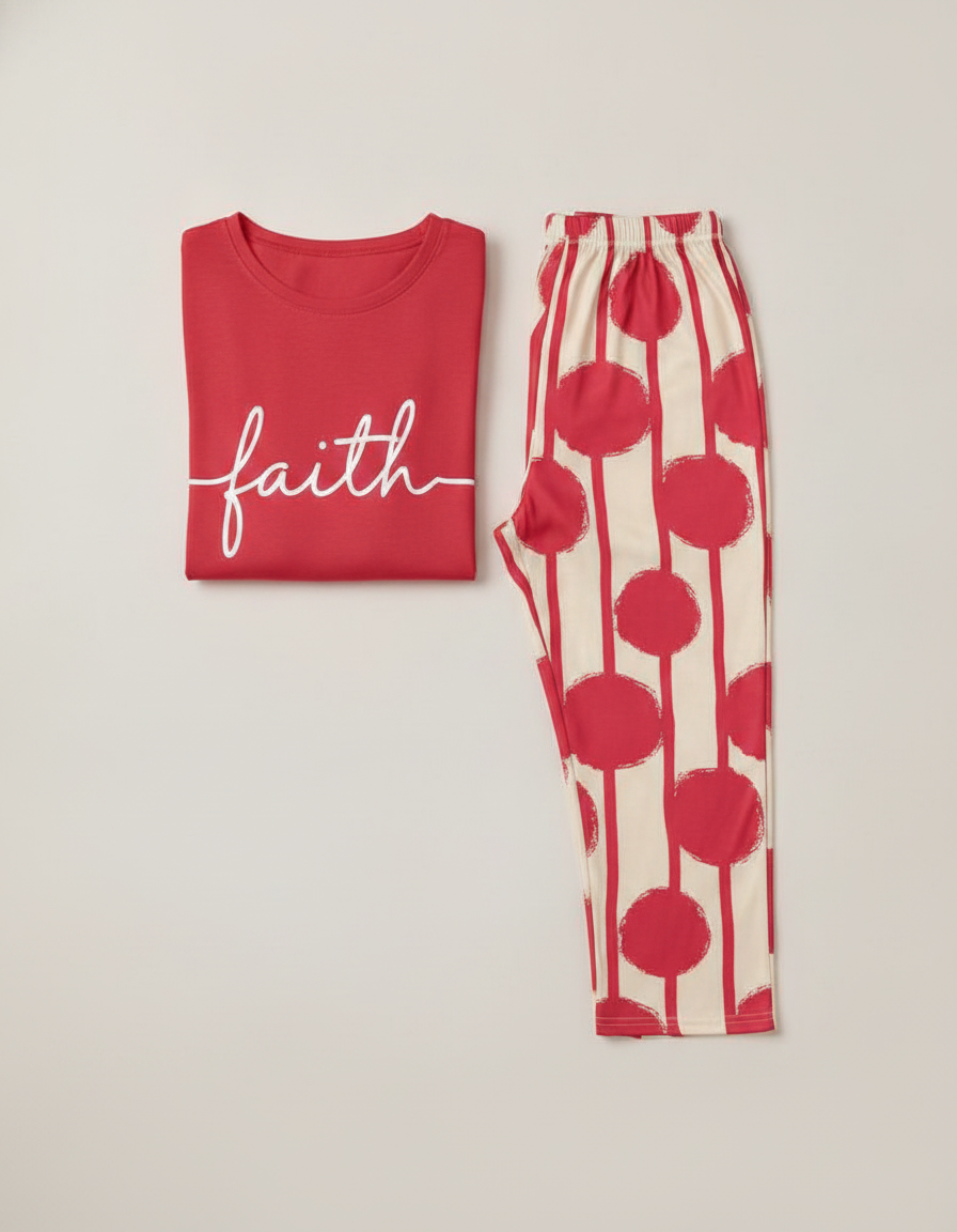 Multicolor Batwing Sleeve Lounge Set With Striped Pants - Jamota