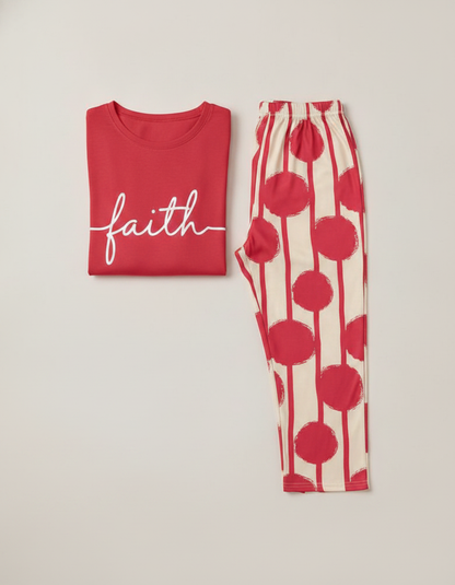 Multicolor Batwing Sleeve Lounge Set With Striped Pants - Jamota