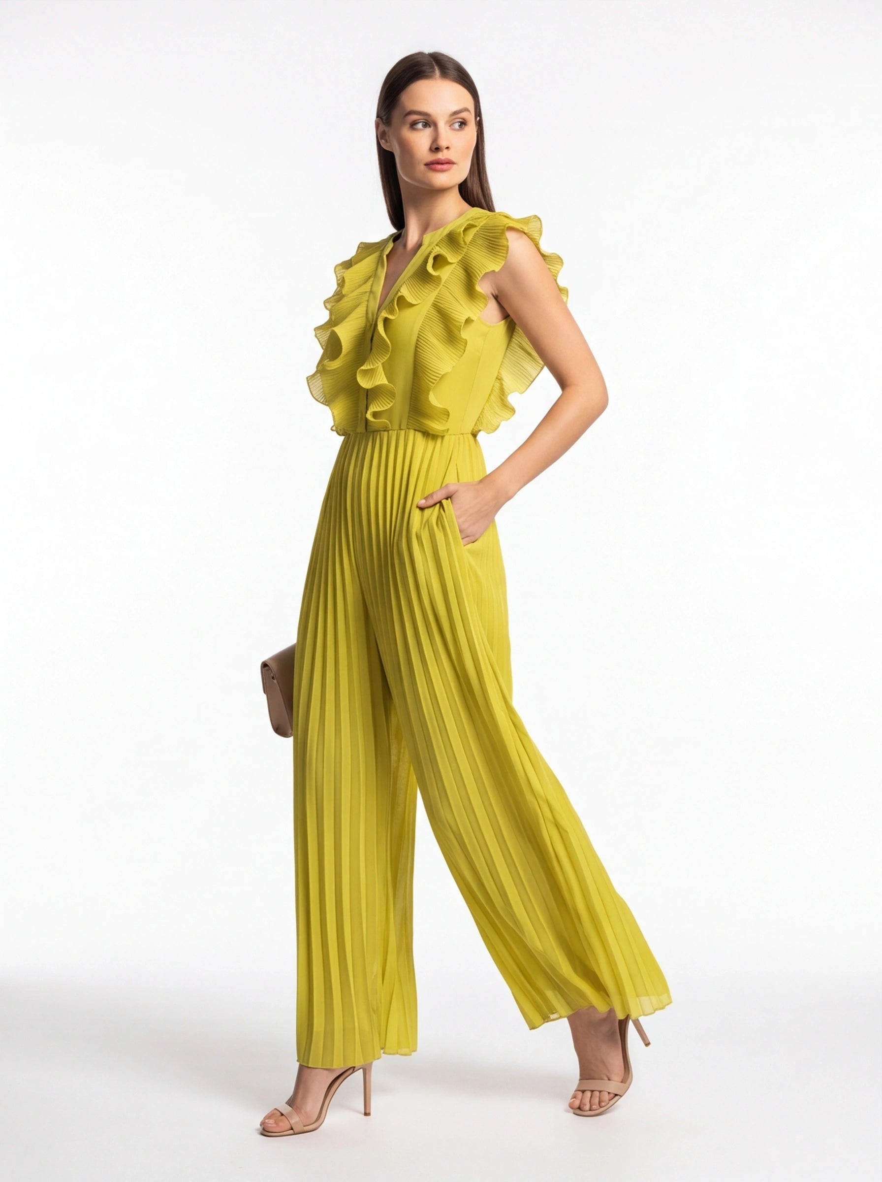 Lightweight Wide-Leg Jumpsuit with Pockets by Jamota One-Pieces Jumpsuits