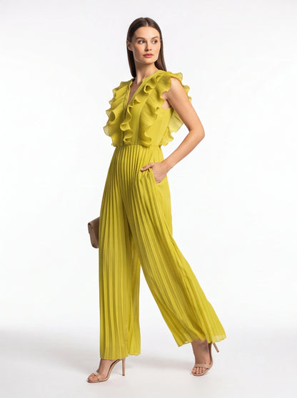 Lightweight Wide-Leg Jumpsuit with Pockets by Jamota One-Pieces Jumpsuits