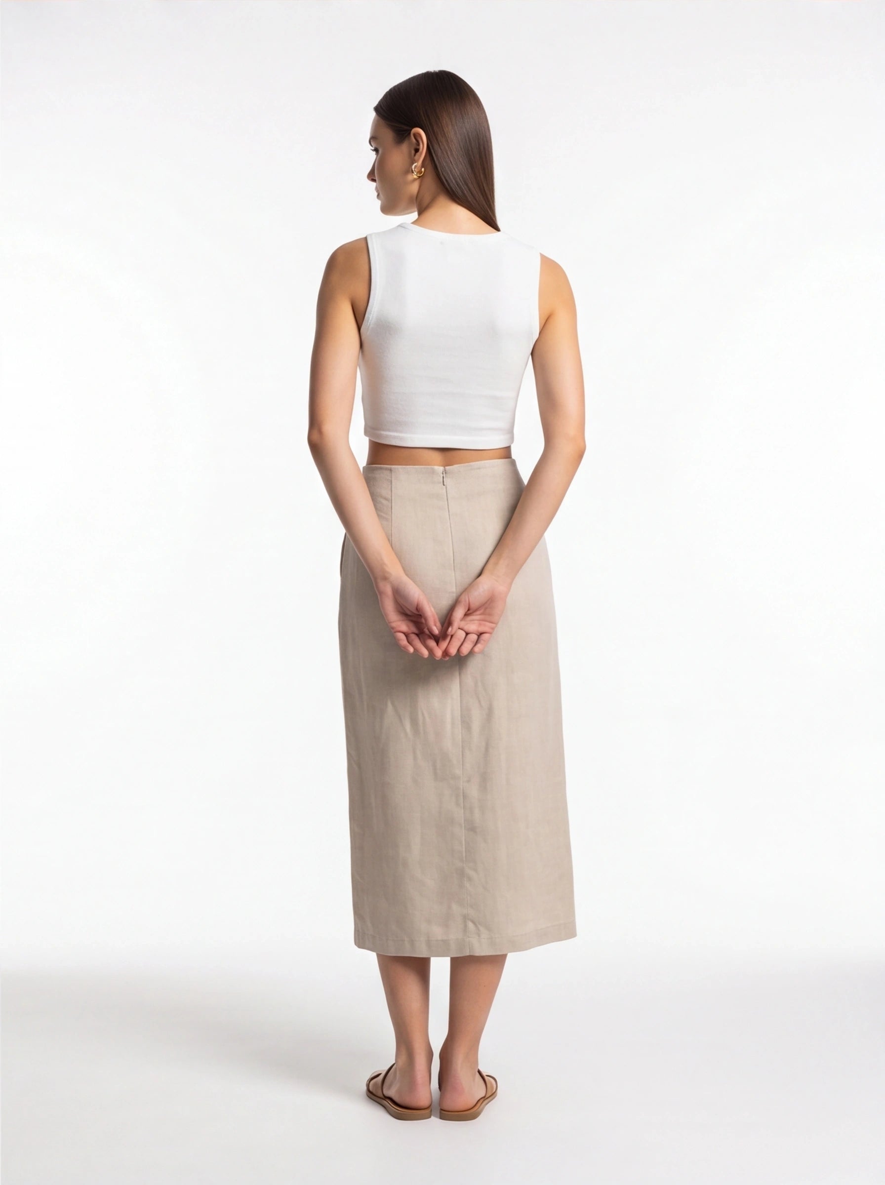 Stylish White Sleeveless Crop Top with Soft Fabric and Tailored Fit by Jamota T-Shirts T-Shirts