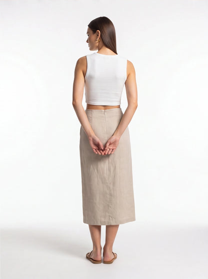 Stylish White Sleeveless Crop Top with Soft Fabric and Tailored Fit by Jamota T-Shirts T-Shirts
