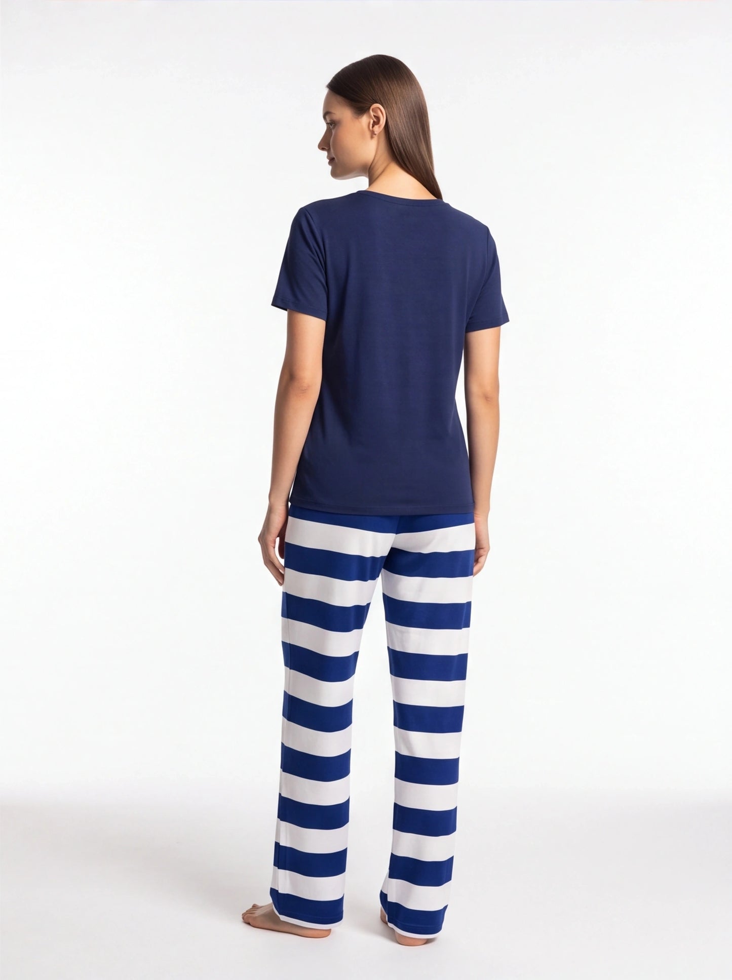 Nautical Dreams Women's Pajama Set | Soft Fabric & Anchor Design - Jamota
