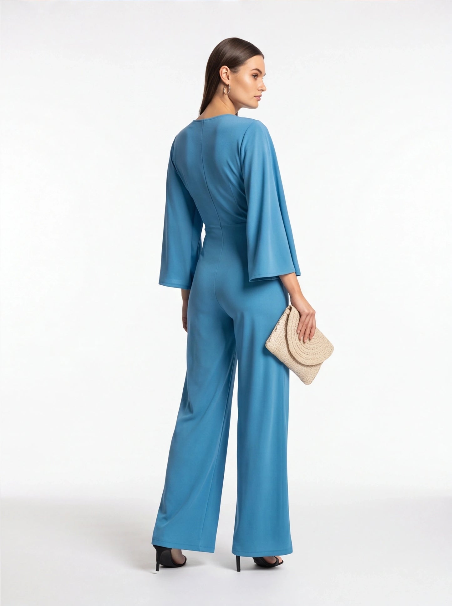 Elegant Plunge V-neck Jumpsuit for Women | Tailored Fit & Comfortable Fabric by Jamota One-Pieces Women's Jumpsuits & Rompers