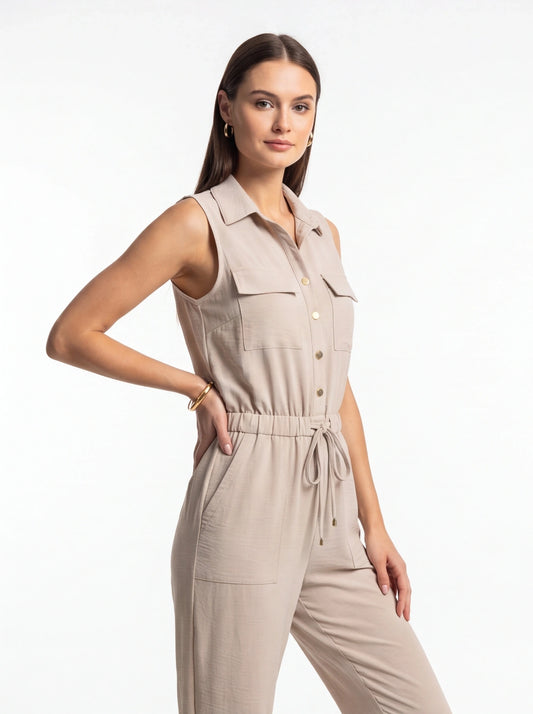 Stylish Comfortable Women's Jumpsuit with Pockets & Adjustable Straps by Jamota One-Pieces Women's Jumpsuits & Rompers