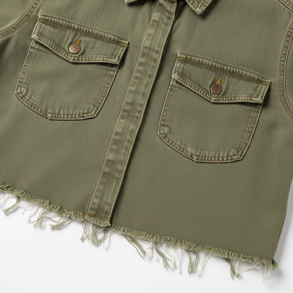 Stylish Relaxed Denim Blouse with Button Details and Soft Fabric by Jamota Blouses Blouses
