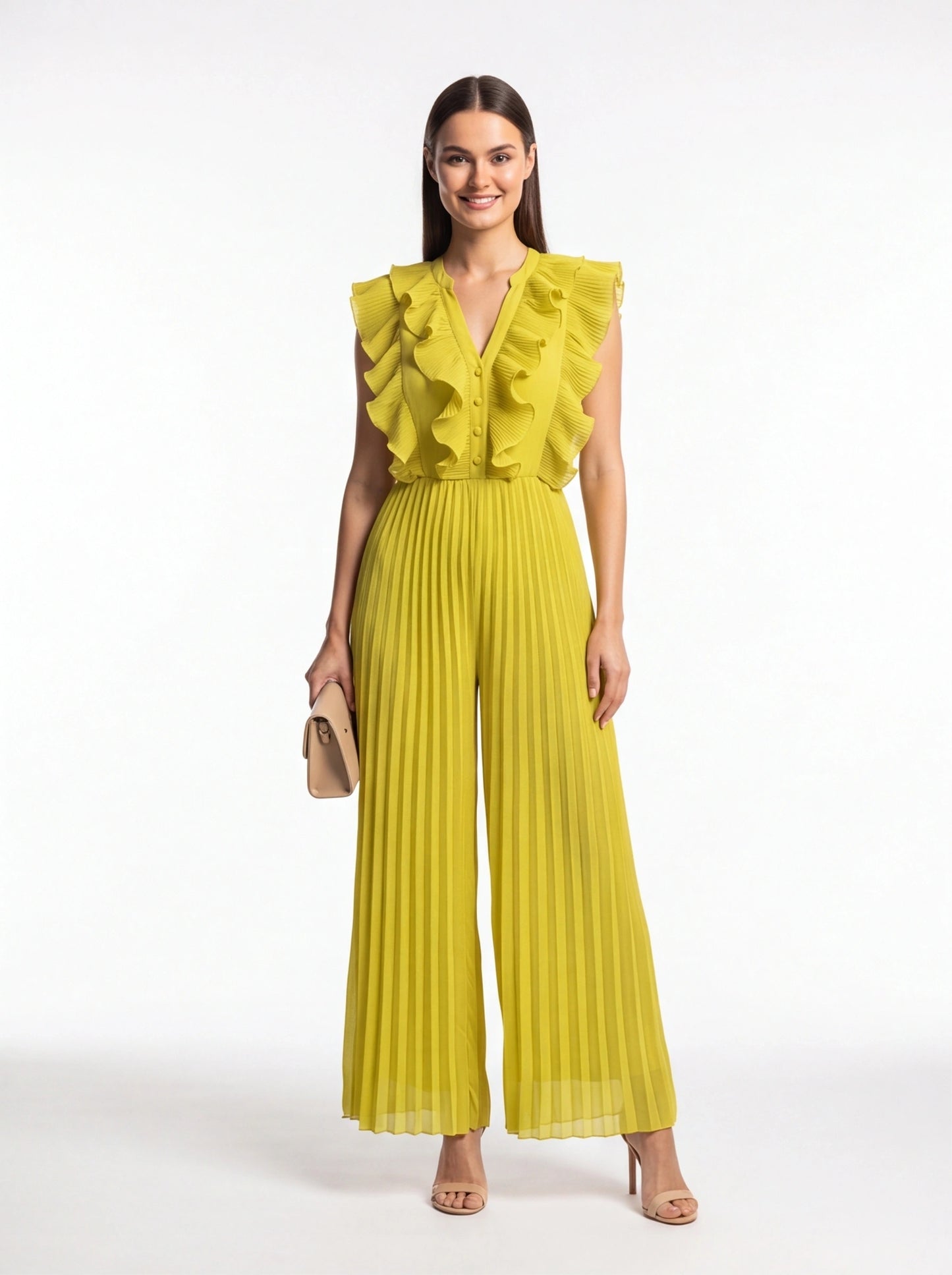 Lightweight Wide-Leg Jumpsuit with Pockets by Jamota One-Pieces Jumpsuits