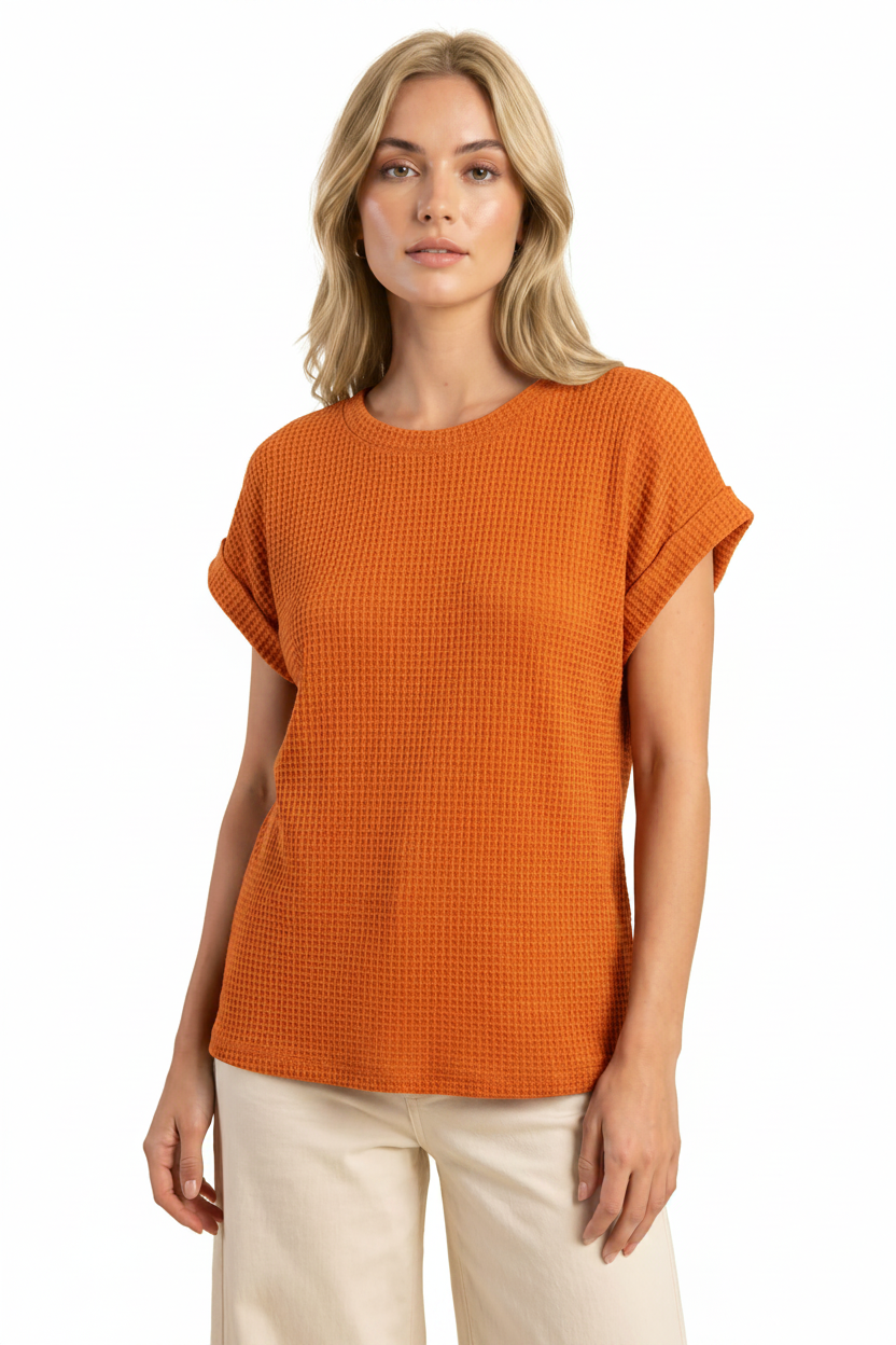Relaxed Textured Women's T-Shirt with Breathable Fabric & Easy Fit by Jamota T-Shirts T-Shirts