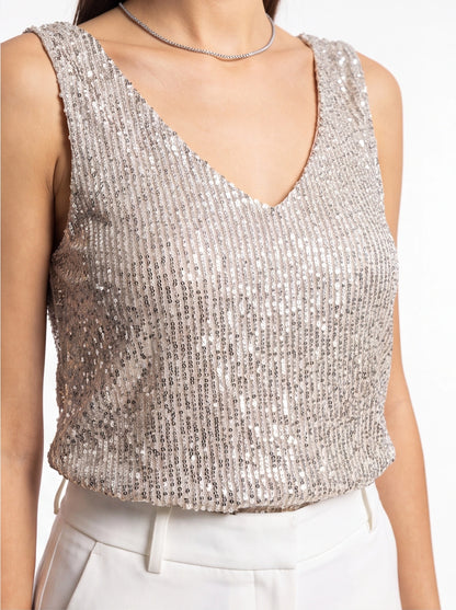 Elegant Shimmering Sequin Top with Comfortable Fit and Stylish Design by Jamota Clothing Tops Women’s Tops