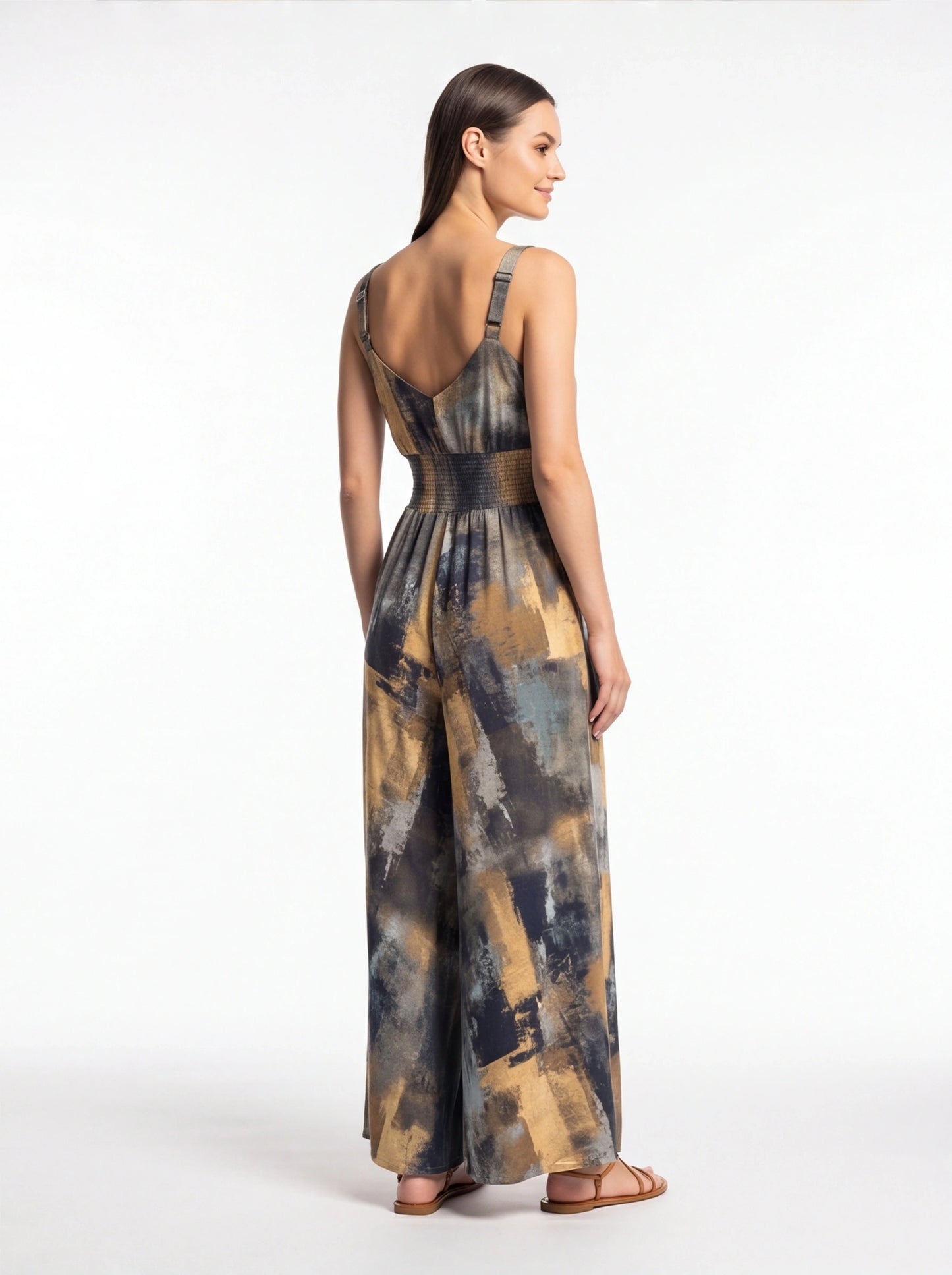 Stylish Wide-Leg Jumpsuit with Pockets and Adjustable Straps by Jamota One-Pieces Women's Jumpsuits