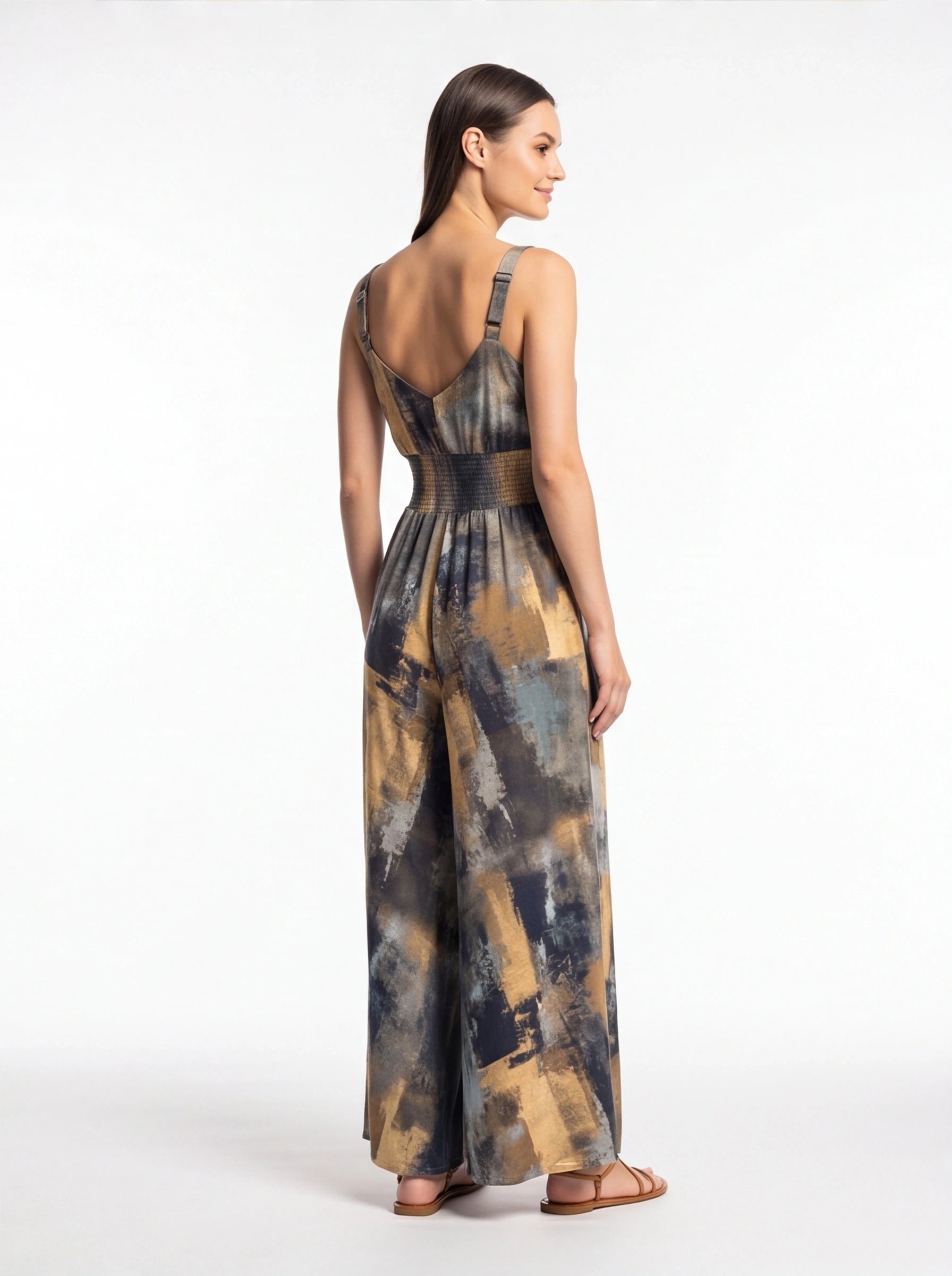Stylish Wide-Leg Jumpsuit with Pockets and Adjustable Straps by Jamota One-Pieces Women's Jumpsuits