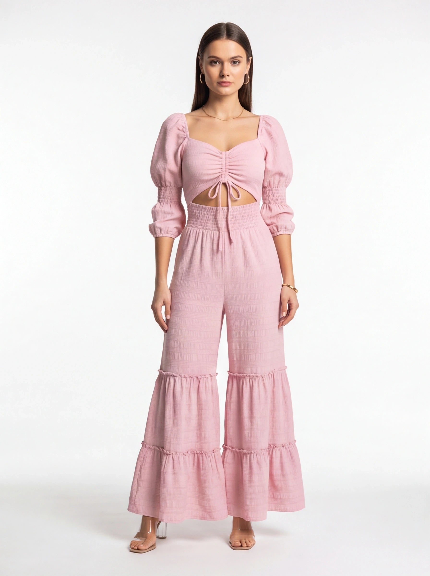 Elegant Wide-Leg Jumpsuit for Women with Pockets & Adjustable Straps by Jamota One-Pieces Jumpsuits