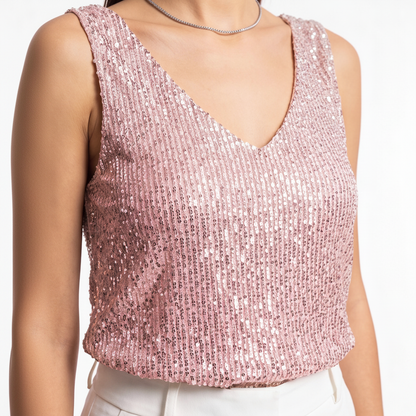 Elegant Shimmering Sequin Top with Comfortable Fit and Stylish Design by Jamota Clothing Tops Women’s Tops