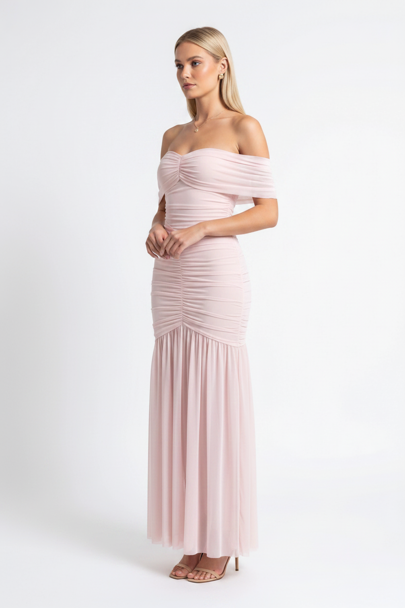 Elegant Slim Fit Evening Dress with Cap Sleeves and Knee-Length Hem by Jamota Dresses Evening Dresses