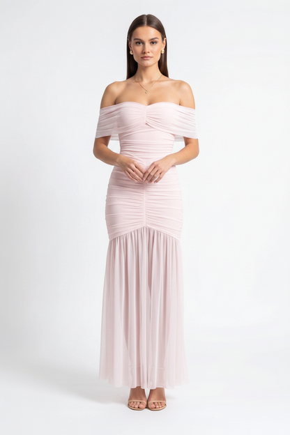 Elegant Slim Fit Evening Dress with Cap Sleeves and Knee-Length Hem by Jamota Dresses Evening Dresses