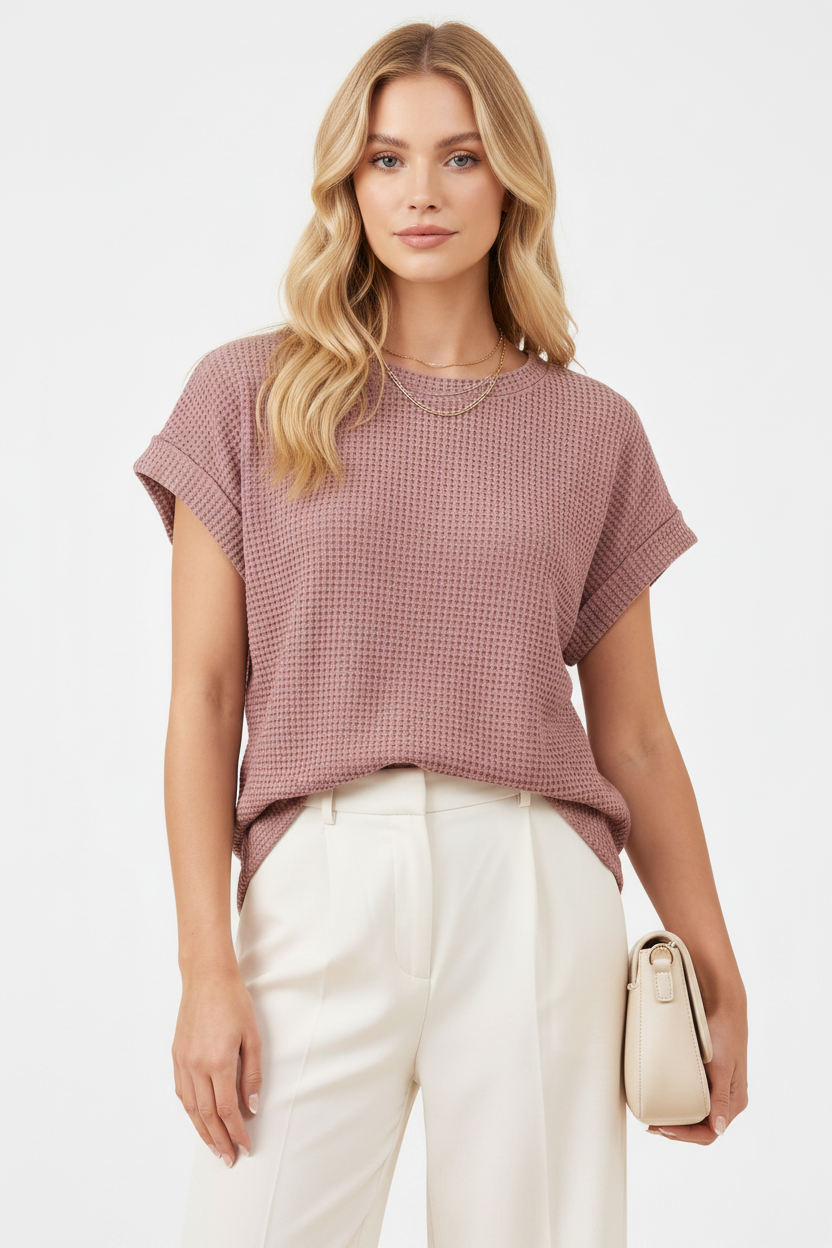 Relaxed Textured Women's T-Shirt with Breathable Fabric & Easy Fit by Jamota T-Shirts T-Shirts