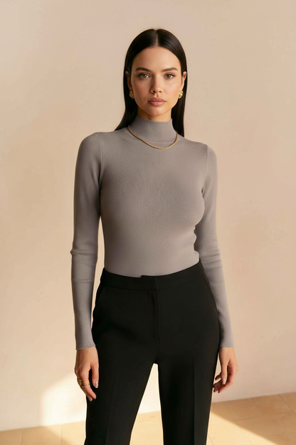 Slim-Fit Knit Sweater with Soft Stretch - Jamota