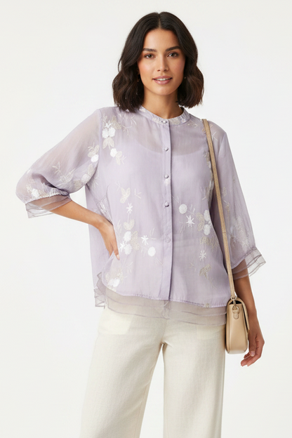 Elegant Floral Women's Top with Lightweight Fabric and Comfortable Fit by Jamota Clothing Tops Women’s Tops