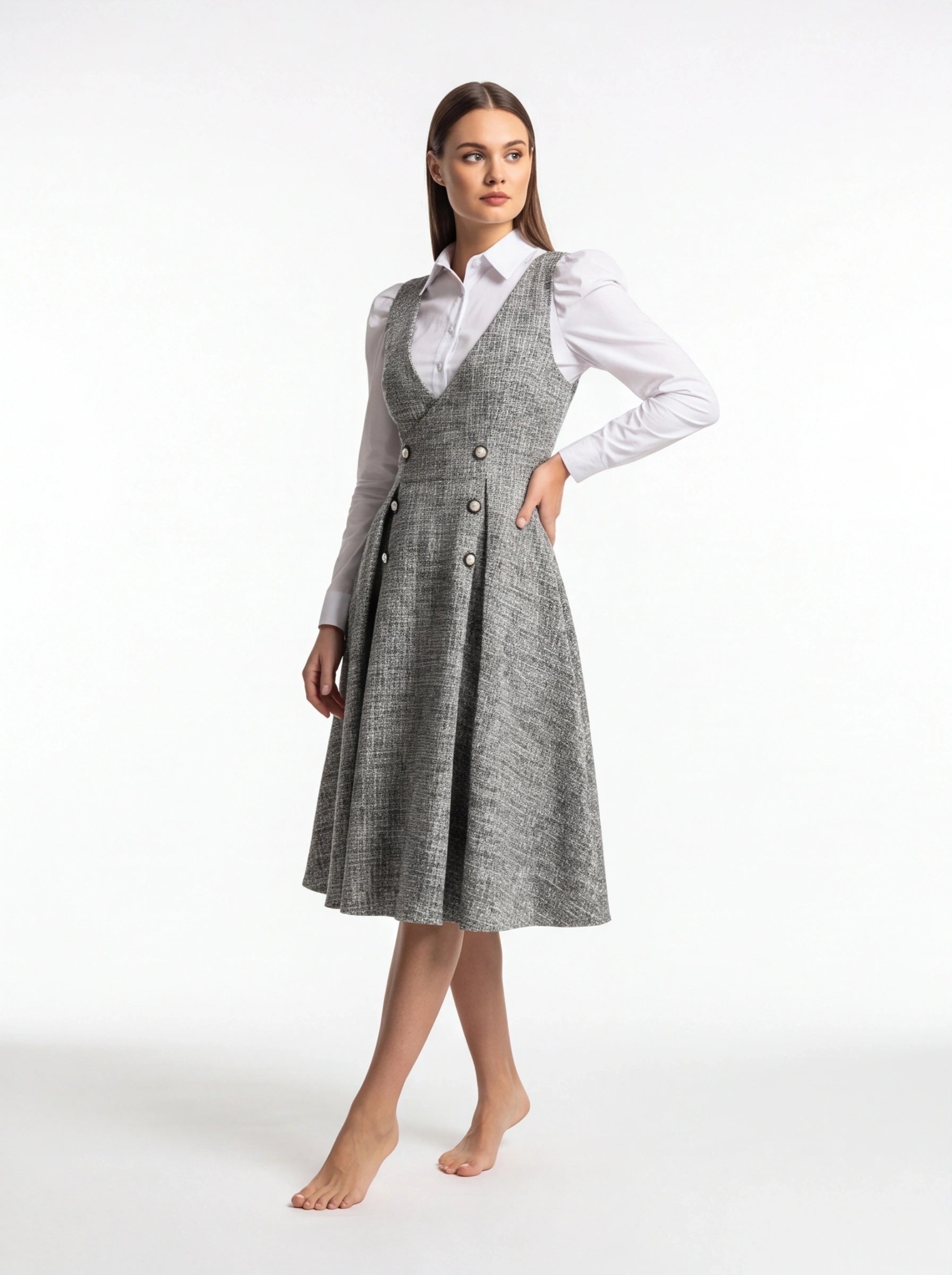 Elegant A-Line Cocktail Dress with Lace Accents and Sleeveless Design by Jamota Dresses Dresses