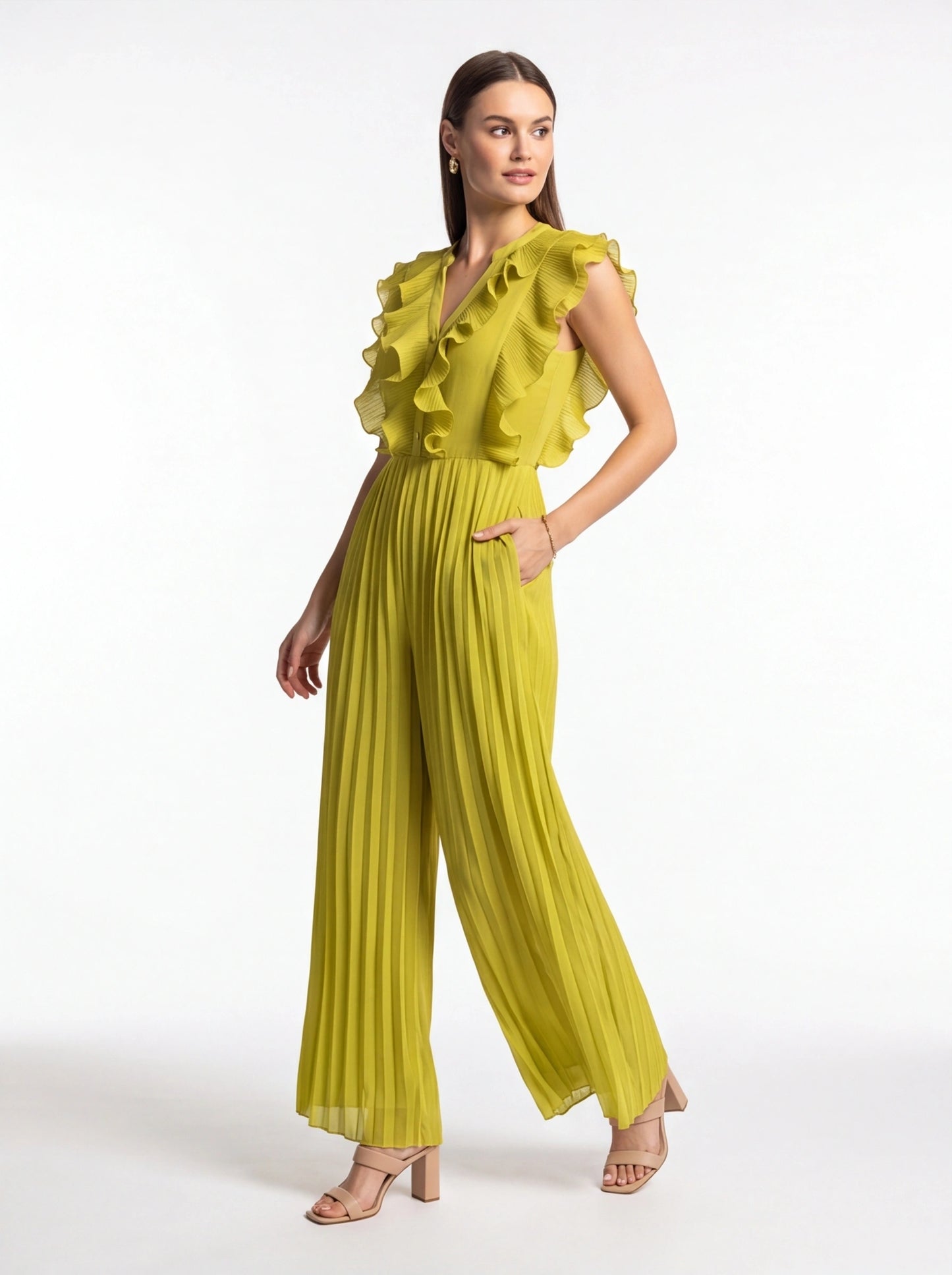 Lightweight Wide-Leg Jumpsuit with Pockets by Jamota One-Pieces Jumpsuits