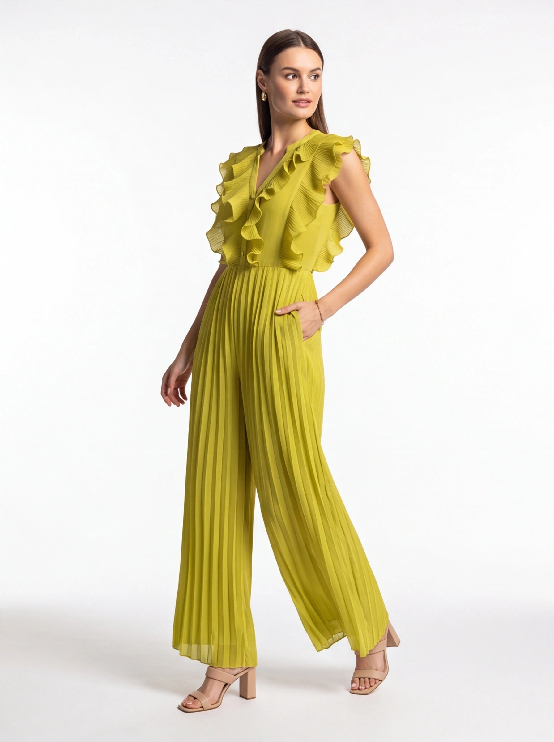 Lightweight Wide-Leg Jumpsuit with Pockets by Jamota One-Pieces Jumpsuits