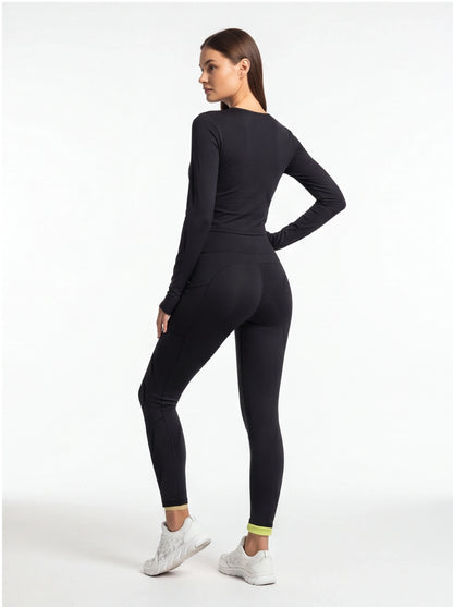 Cozy Fleece-Lined High-Waisted Leggings with Pockets for Comfort