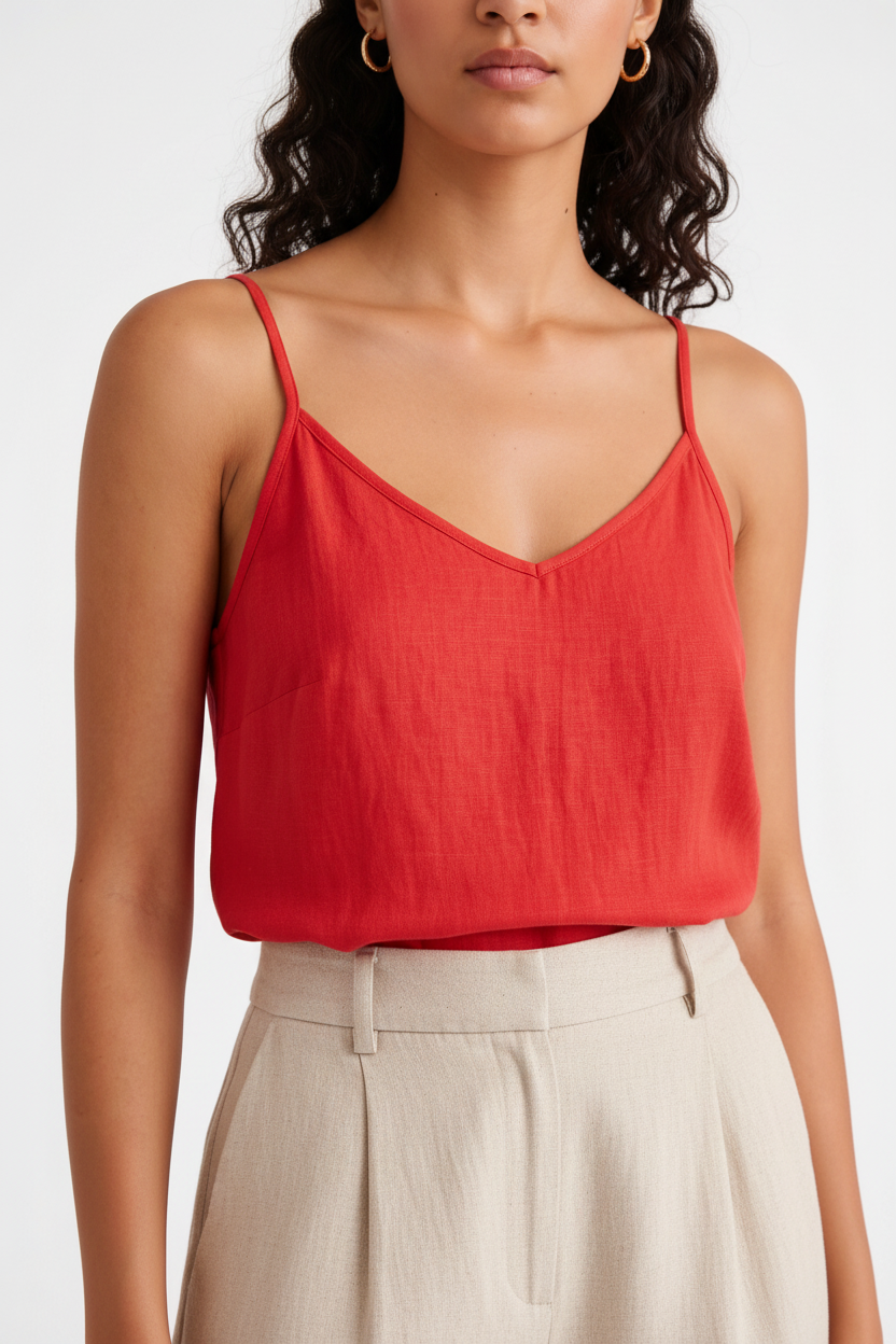 Chic Lightweight Linen Tank Top | Breathable Fabric & Versatile Design by Jamota Tank Tops Shirts & Blouses