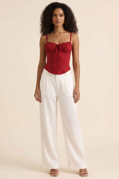 Elegant Structured Corset Cami Top with Adjustable Straps & Breathable by Jamota Tank Tops Camisoles