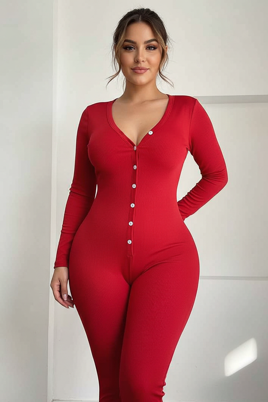 Cozy Collection Adult Onesie | Soft Rib-Knit Fabric & Relaxation Fit by Jamota Onesies Loungewear