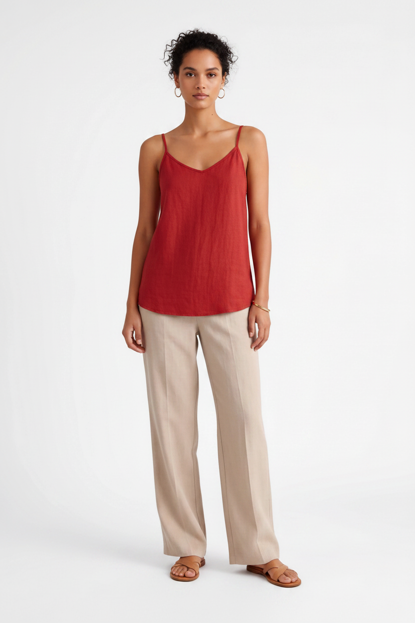 Chic Lightweight Linen Tank Top | Breathable Fabric & Versatile Design by Jamota Tank Tops Shirts & Blouses