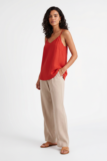 Chic Lightweight Linen Tank Top | Breathable Fabric & Versatile Design by Jamota Tank Tops Shirts & Blouses