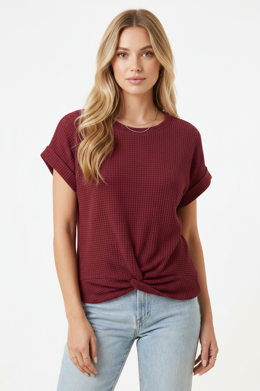 Relaxed Textured Women's T-Shirt with Breathable Fabric & Easy Fit by Jamota T-Shirts T-Shirts