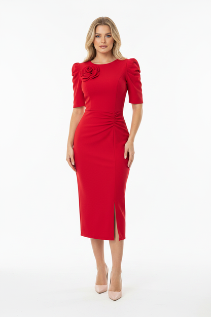 Chic Floral Bodycon Cocktail Dress with Elegant Fit and Stretch Fabric by Jamota Dresses Casual Dresses