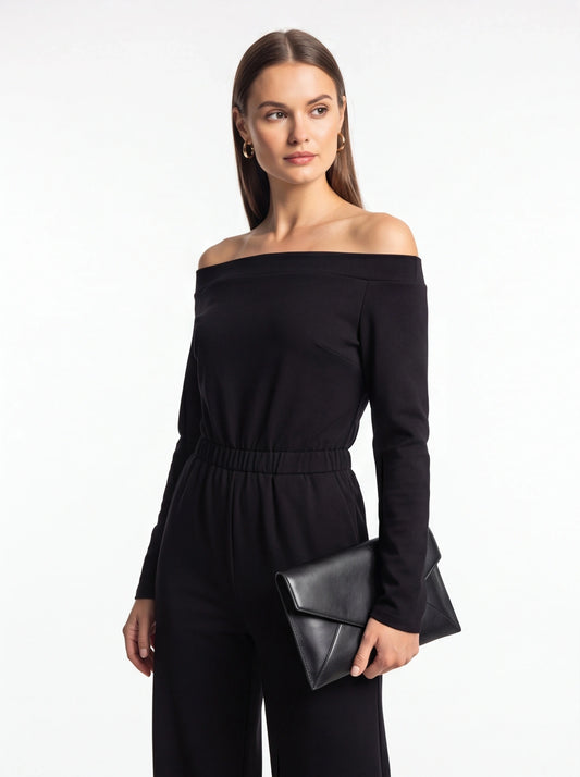 Sleek Black Jumpsuit for Women | Tailored Fit & Versatile Design - Jamota