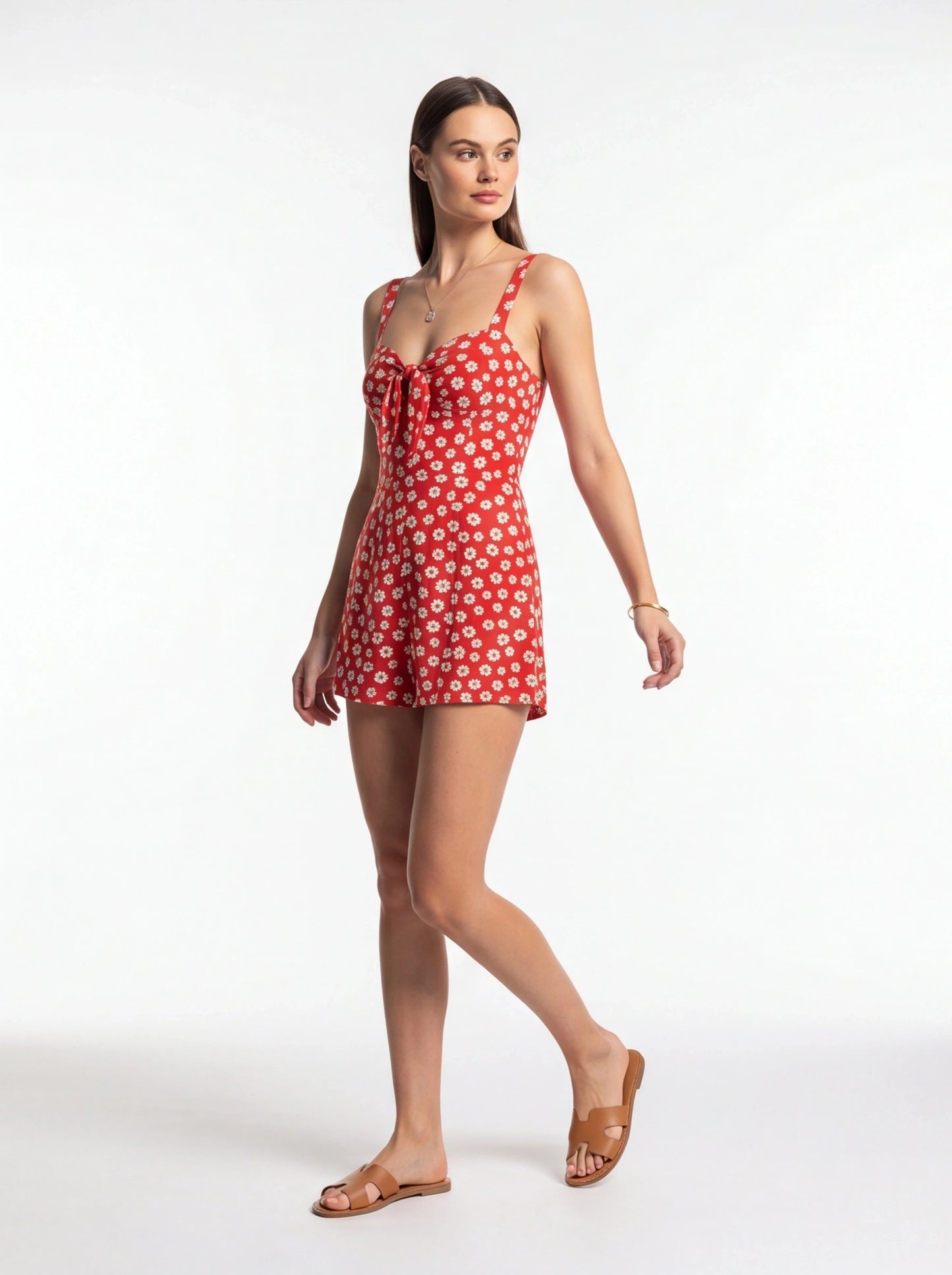 Stylish Floral Summer Romper with Adjustable Straps and Pockets by Jamota One-Pieces Rompers