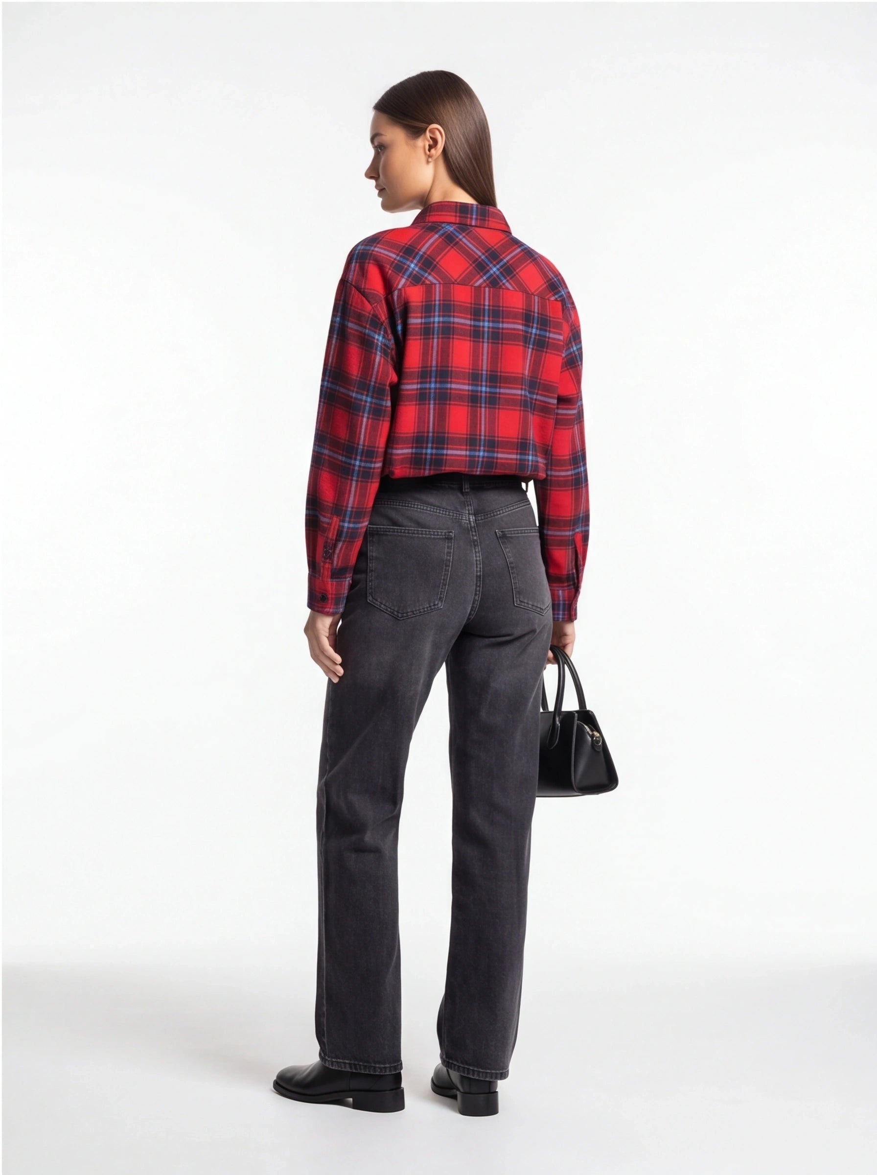 Stylish Oversized Red Plaid Shirt | Soft Fabric & Comfortable Fit - Jamota