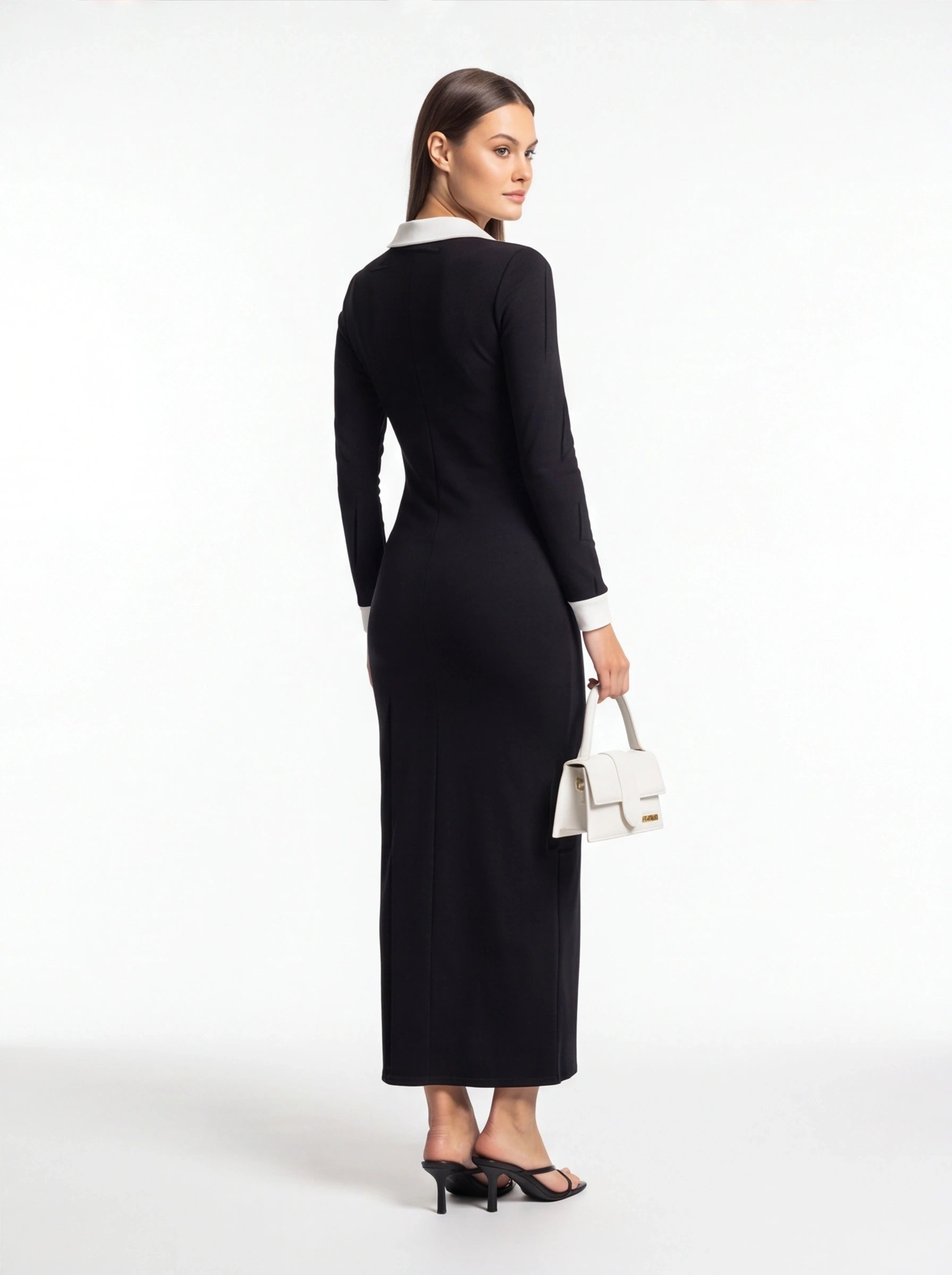 Stylish Slim-Fit Maxi Dress with Pockets & Wrinkle-Resistant Fabric by Jamota Dresses Women's Dresses