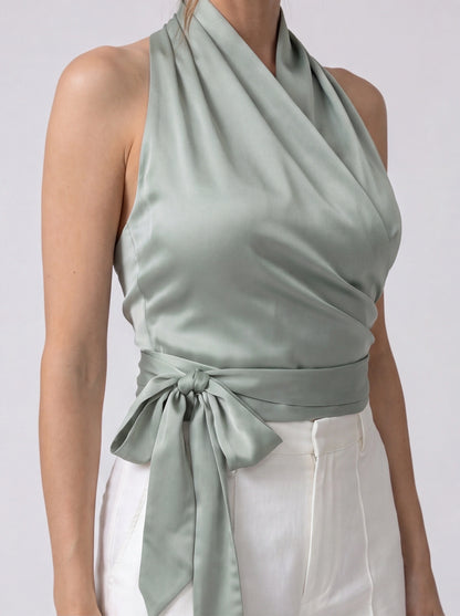 Elegant Minimal Halter Neck Top with Adjustable Straps and Breathable by Jamota Clothing Tops Women's Tops